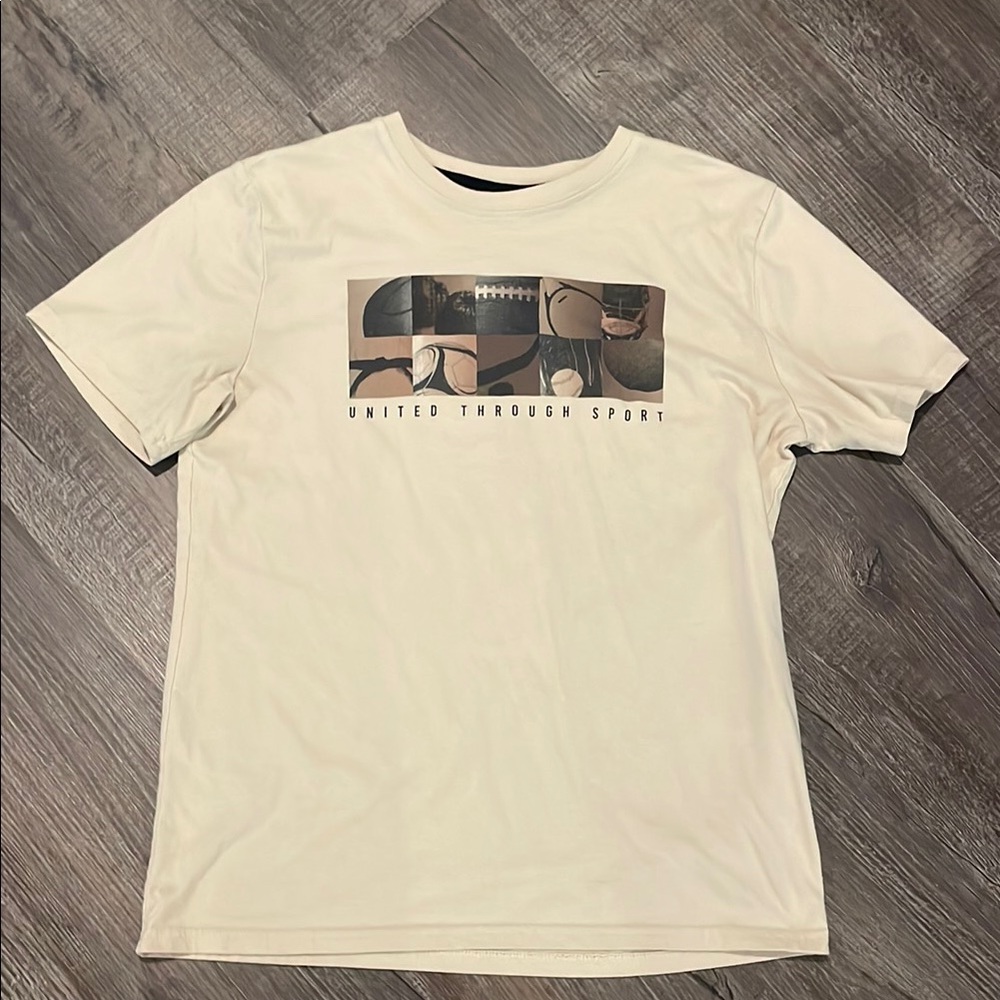Xersion Cream Short Sleeve Graphic Tee Casual Cotton Size XL (18/20)